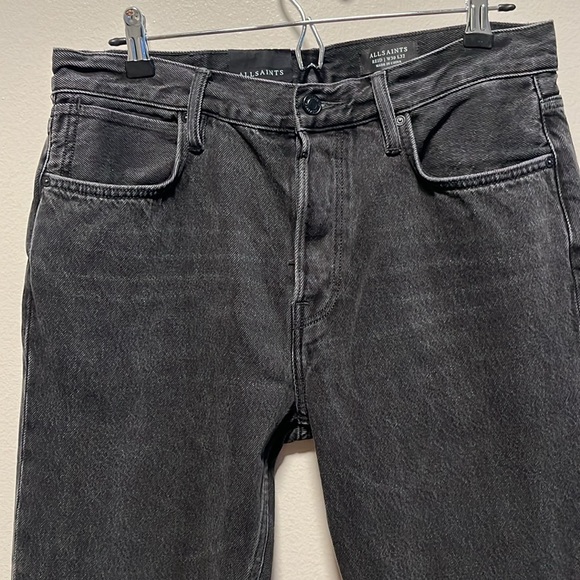 ALL SAINTS (NWT) Men's Reid Straight Fit Rigid Denim Jeans, Black, Size W30, L32 - Picture 3 of 12